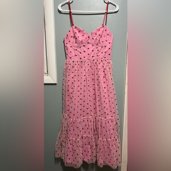 Betsey Johnson Dresses & Skirts - Betsey Johnson Valentines Day Tiered Sweetheart Dress Size 8 Hearts NEW